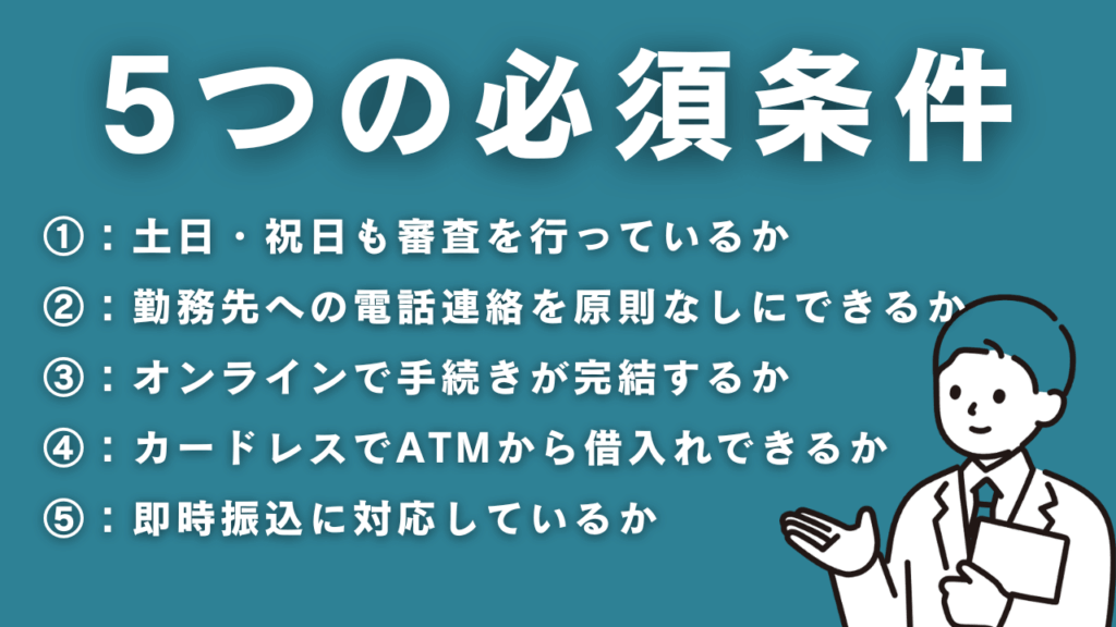 即日融資5つの条件