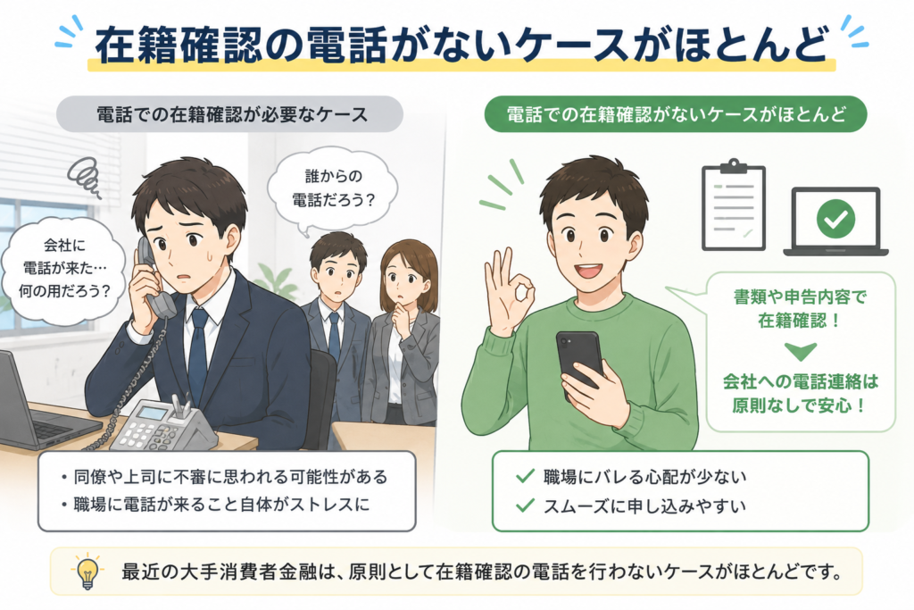 在籍確認の電話がないケースがほとんど