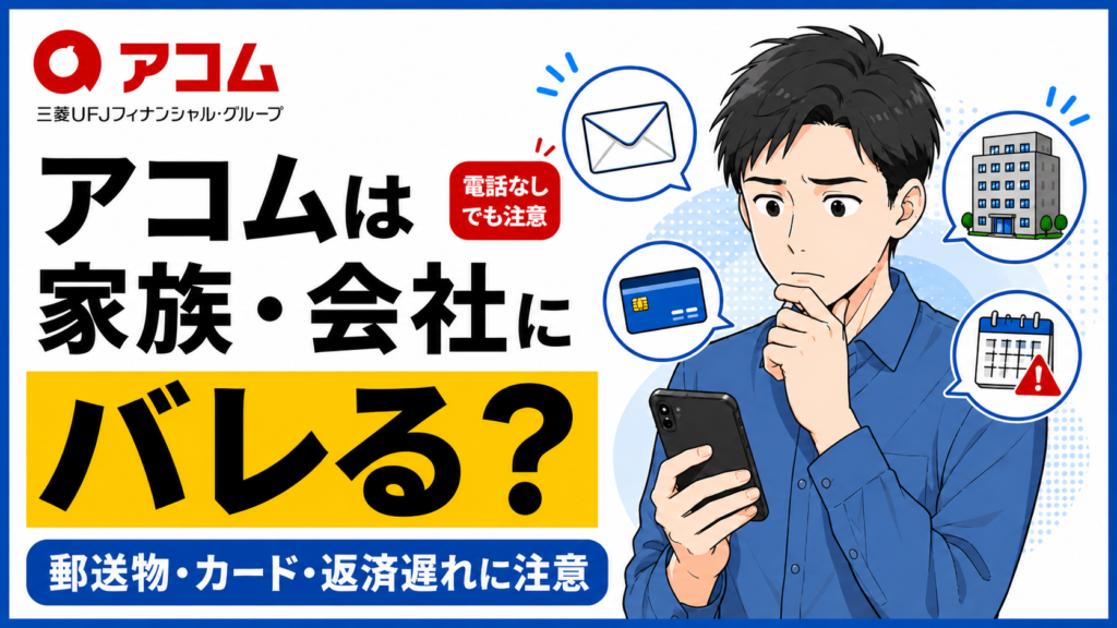 アコムは家族や会社にバレる？電話なしでも注意したい郵送物・カード・返済遅れ