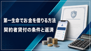 第一生命でお金を借りる方法と契約者貸付の条件、返済を示すアイキャッチ画像