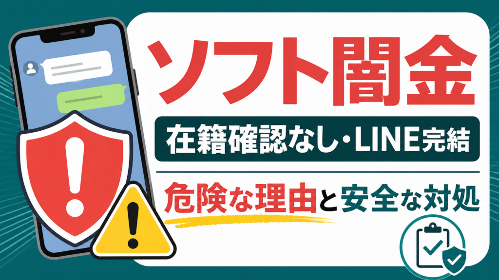 ソフト闇金の在籍確認なし・LINE完結が危険な理由を示す注意喚起画像