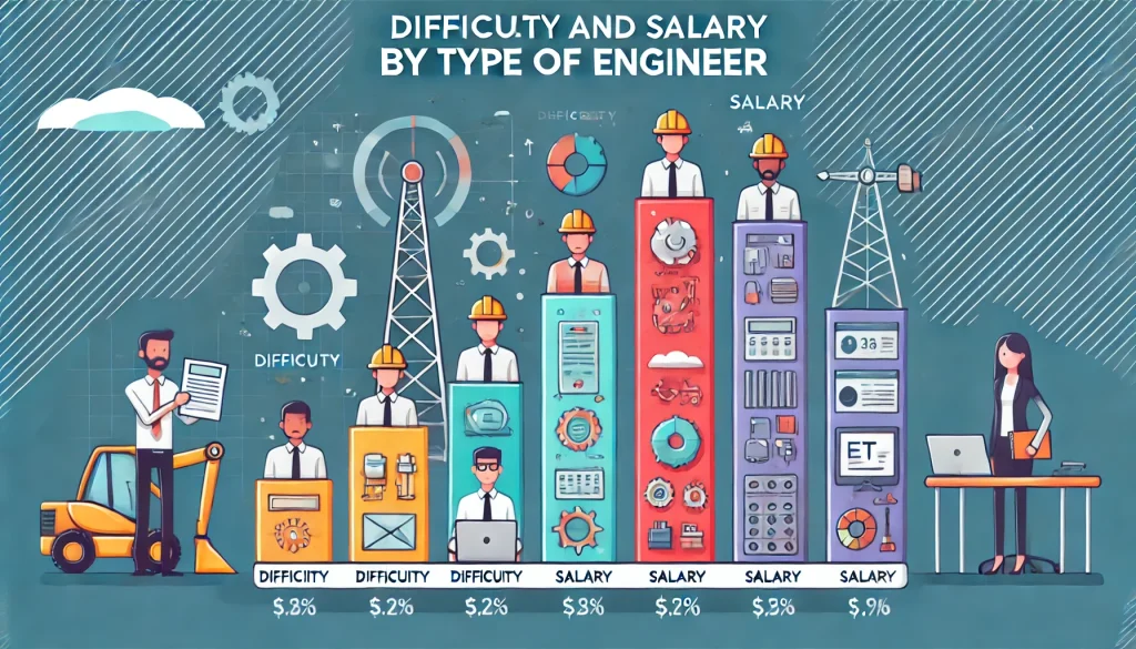 エンジニアの種類別 難易度と年収