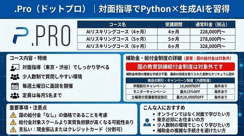 【8位】.Pro（ドットプロ）｜対面指導でPython×生成AIを習得