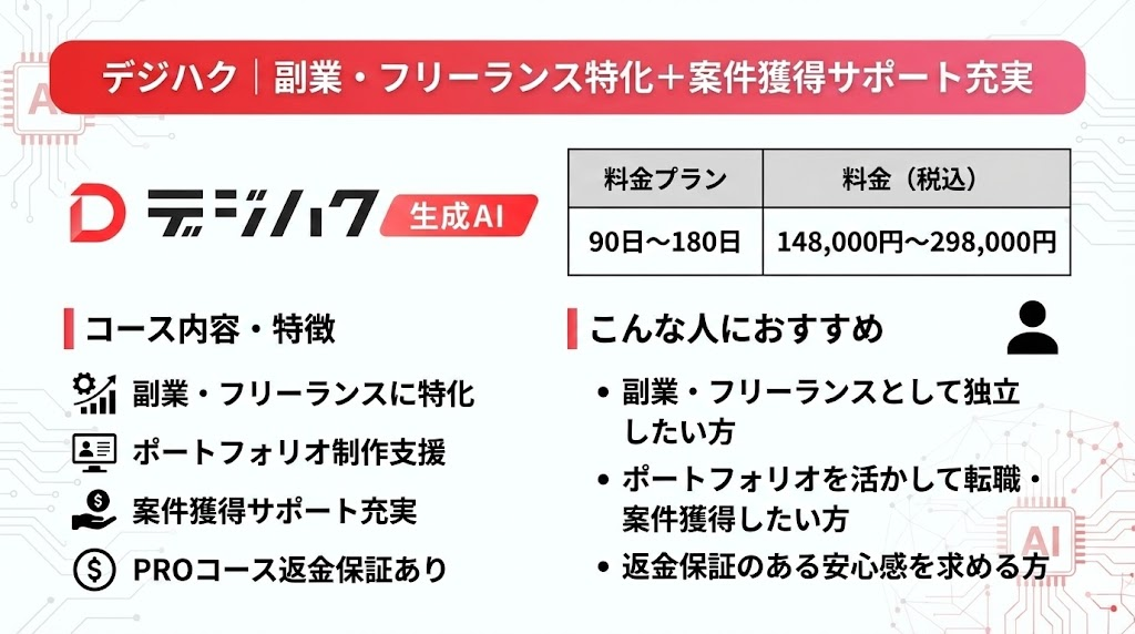 デジハク｜副業・フリーランス特化＋案件獲得サポート充実