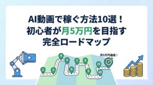 【2025年最新】AI動画で稼ぐ方法10選！初心者が月5万円を目指す完全ロードマップ