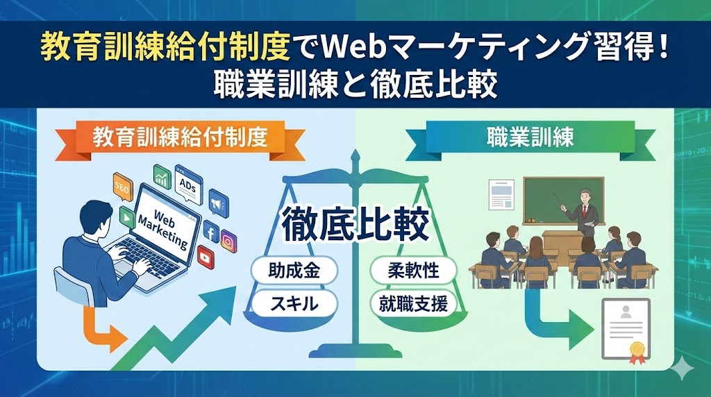 教育訓練給付制度でWebマーケティング習得！職業訓練と徹底比較
