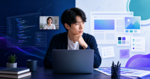 コードキャンプでプログラミングとWebデザインを学ぶイメージ