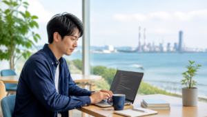 三重県でプログラミングを学ぶ社会人のイメージ